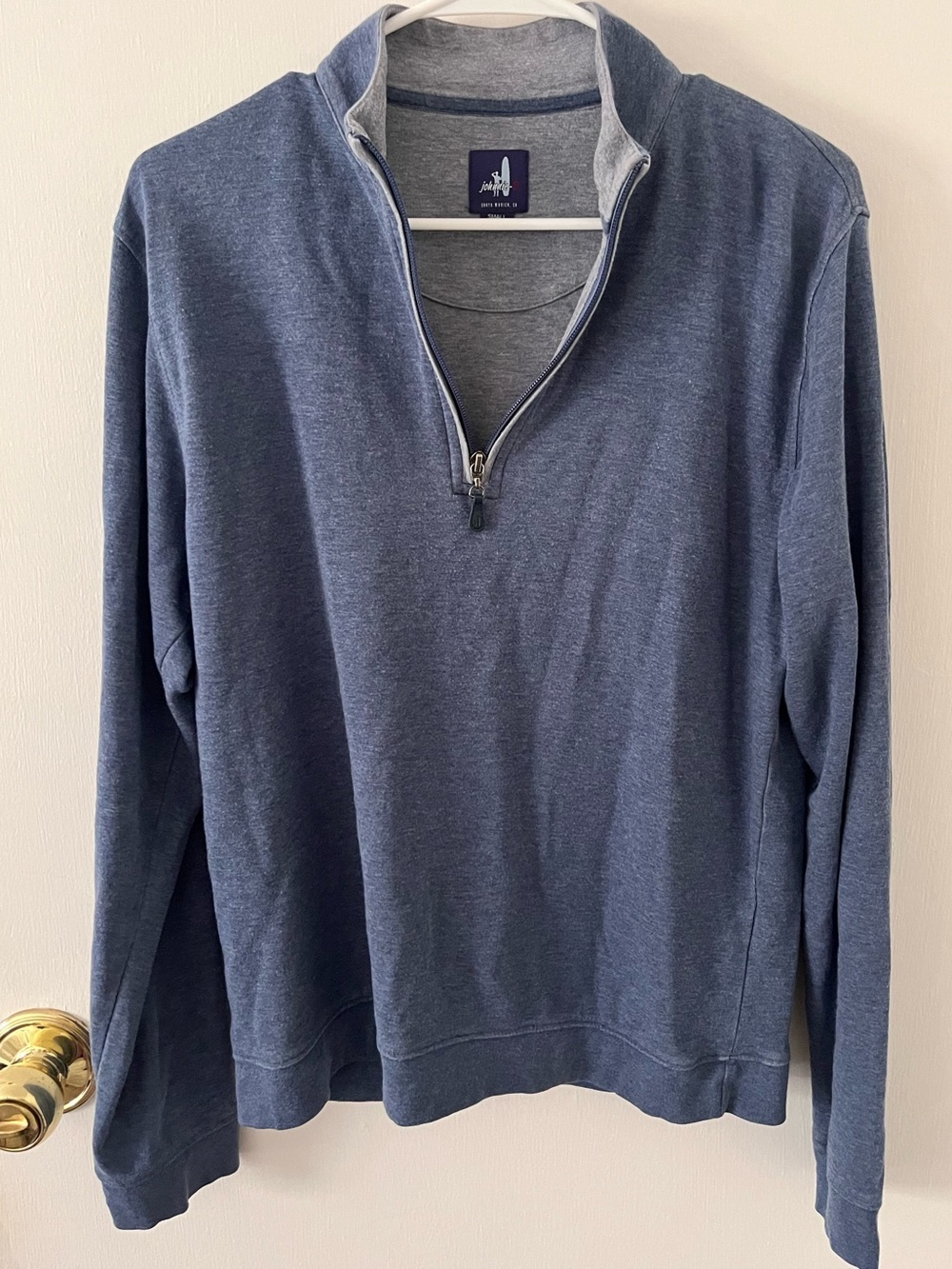 Johnnie-O Mens Sully Quarter Zip Performance Pullover Blue Small Preppy Golf